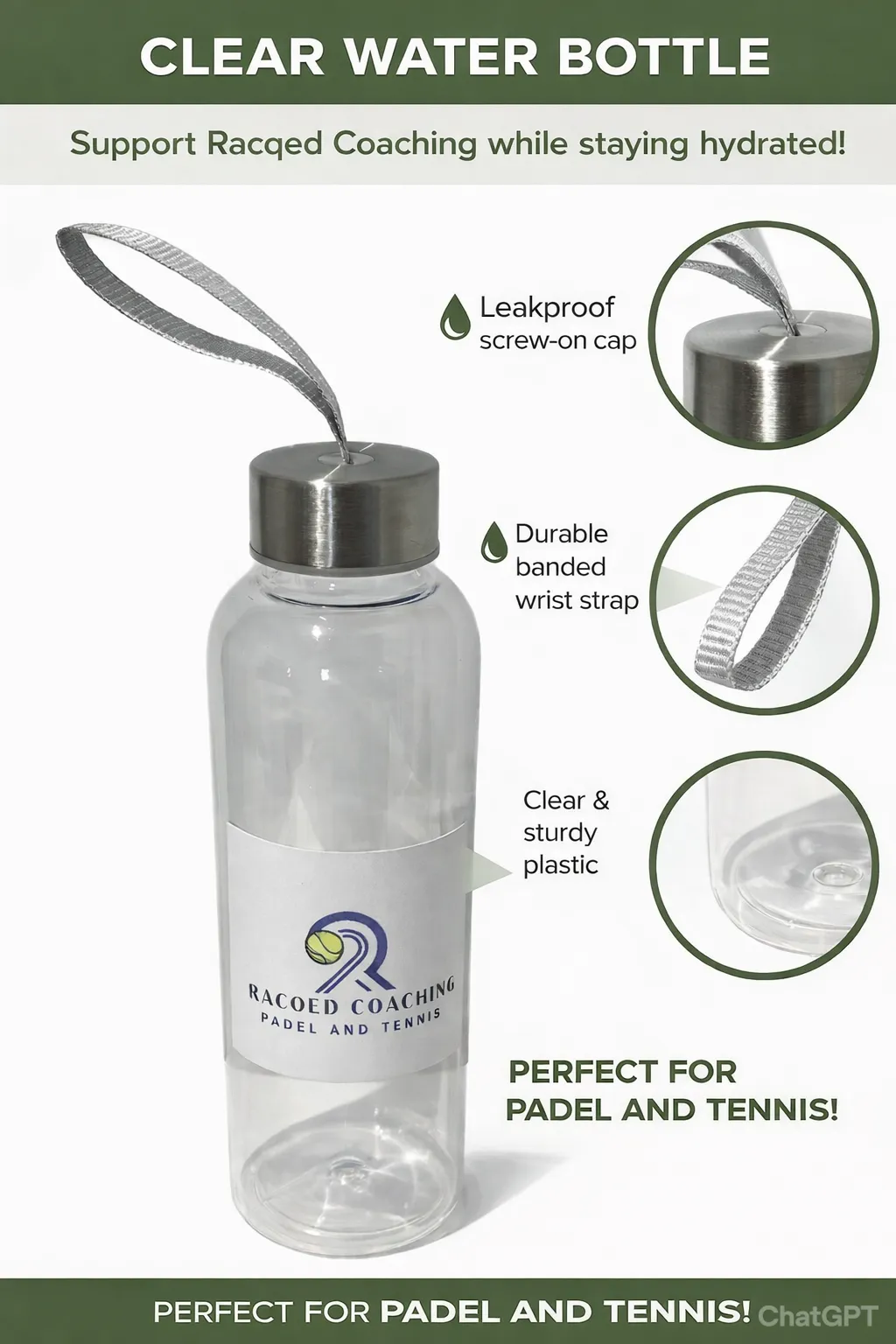Clear Sports Hydration Bottle